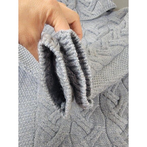 Aran Woollen Mills Sweater Womens Large Cable Knit Turtleneck Merino Ireland - Picture 6 of 11